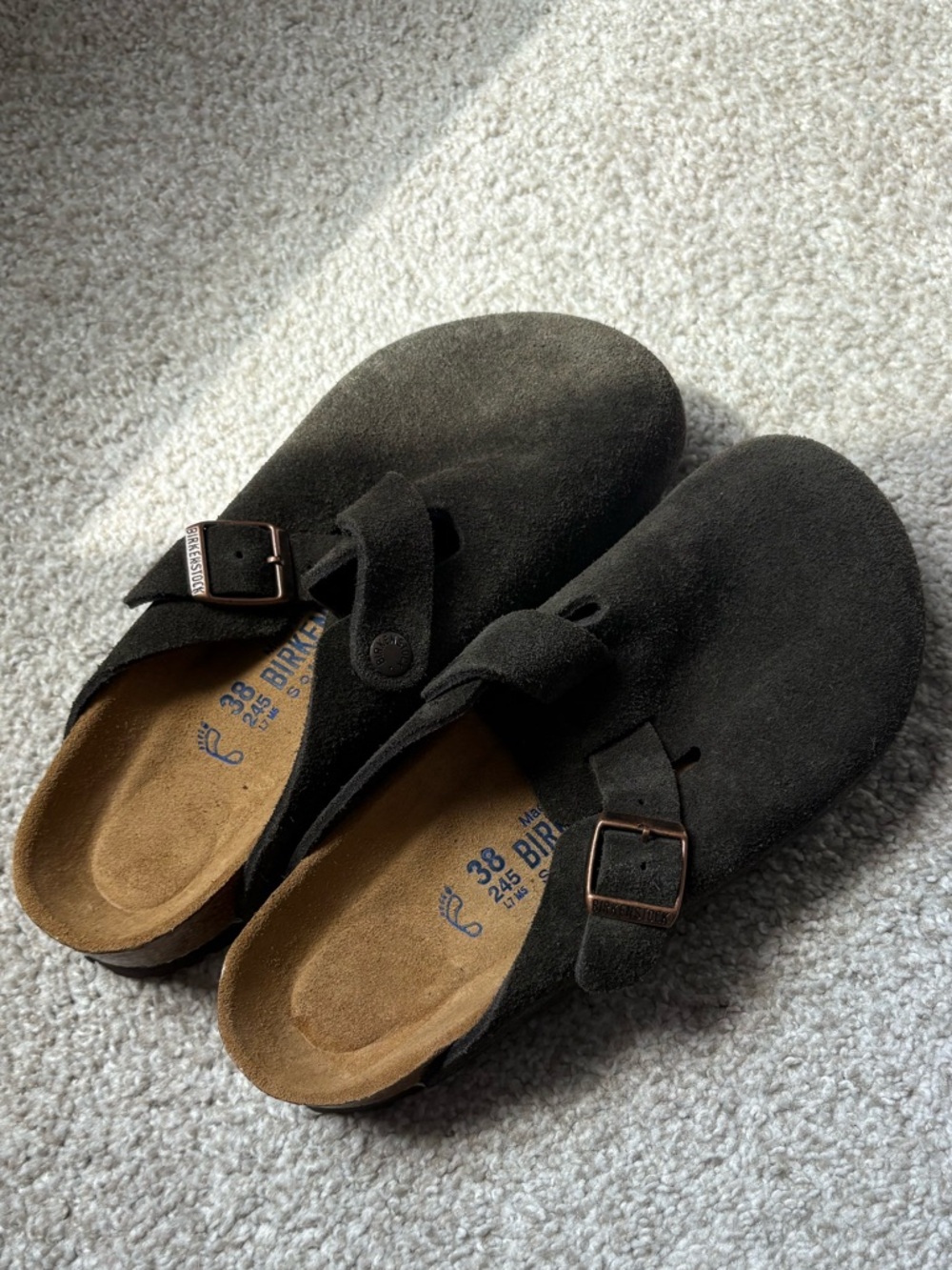 Mocha Suede Birkenstock Softbed Slip On Clog